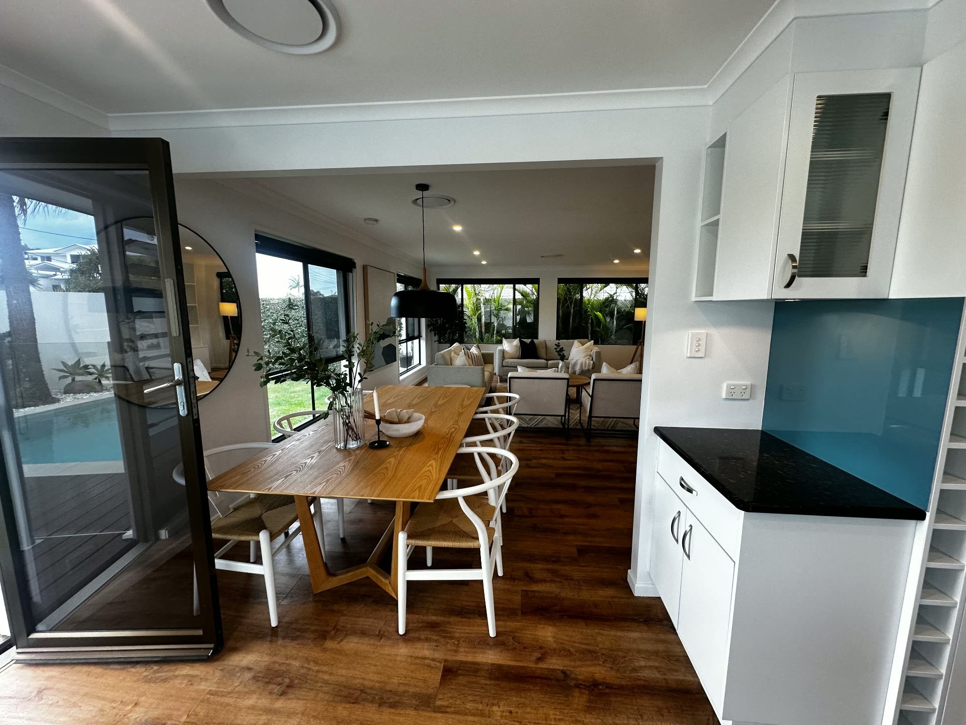Existing kitchen with an awkward relationship to the surrounding living space