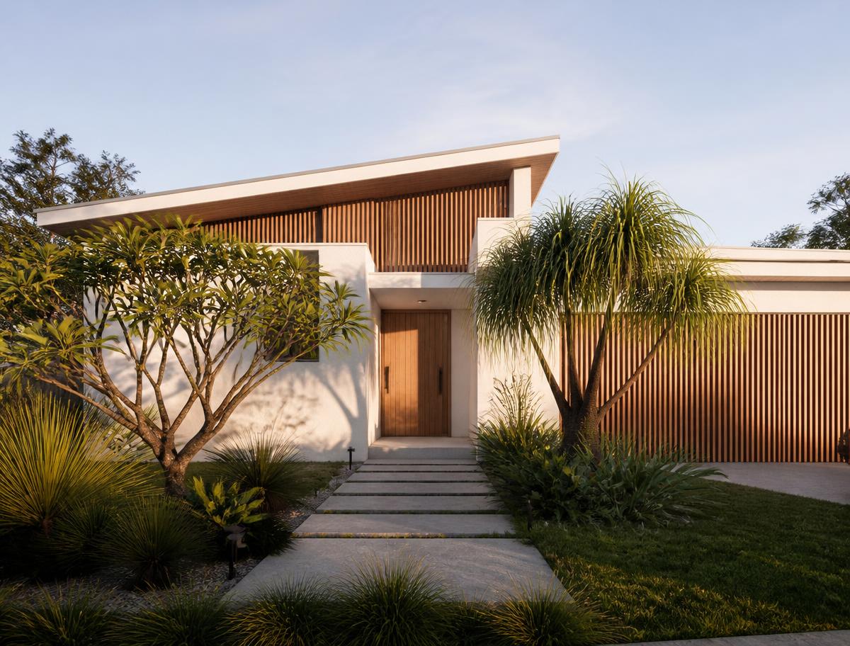 A Sunshine Coast home viewed from the front garden